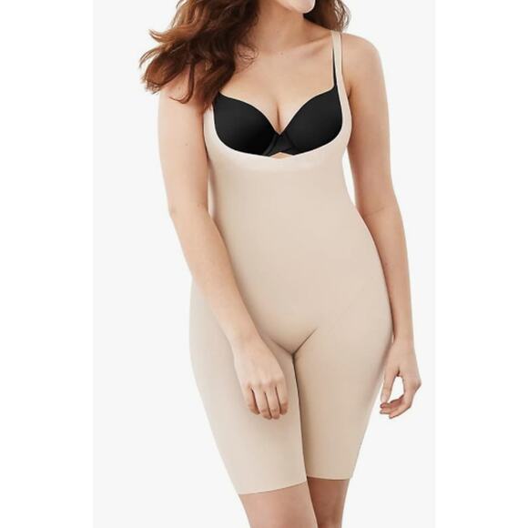 Maidenform Shaper Shapewear X-Large Open Bust Wear Your Own Bra Thigh Skimmer - Picture 1 of 7
